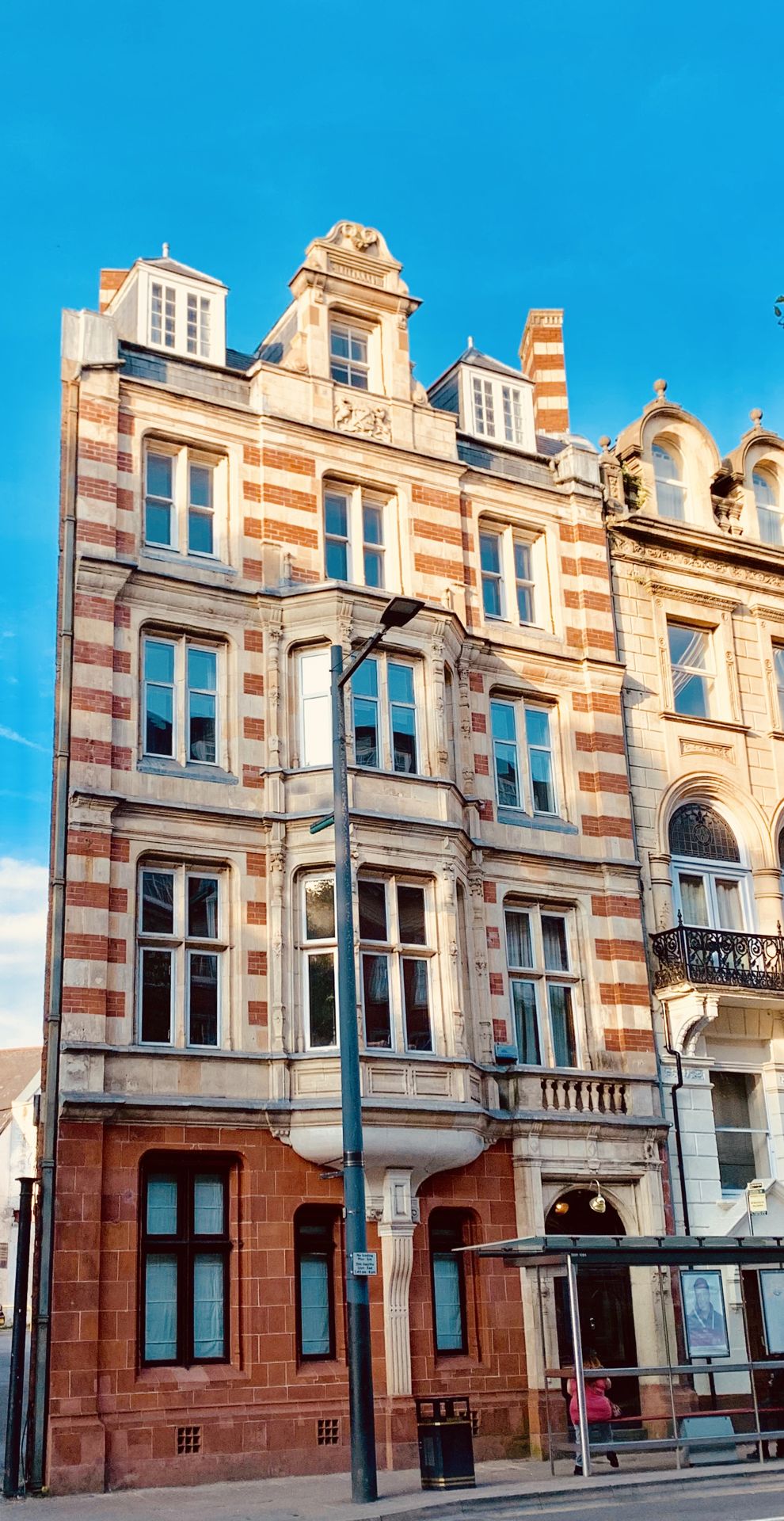 The Victorian façade of Plymouth Chambers